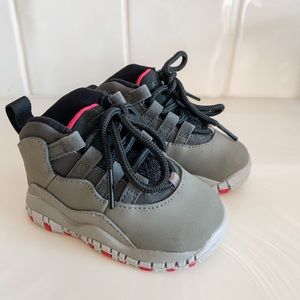 Gray and Pink Air Jordan’s Toddler Girl Shoe